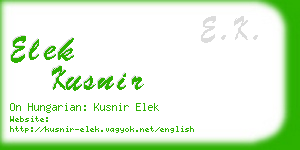 elek kusnir business card
